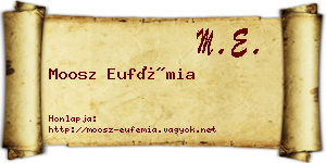 Moosz Eufémia névjegykártya